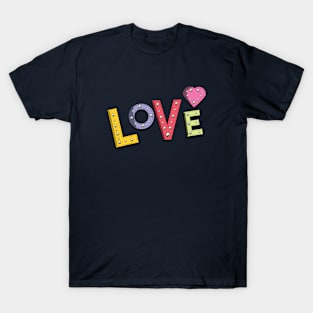 Cute Love Patch with Heart T-Shirt